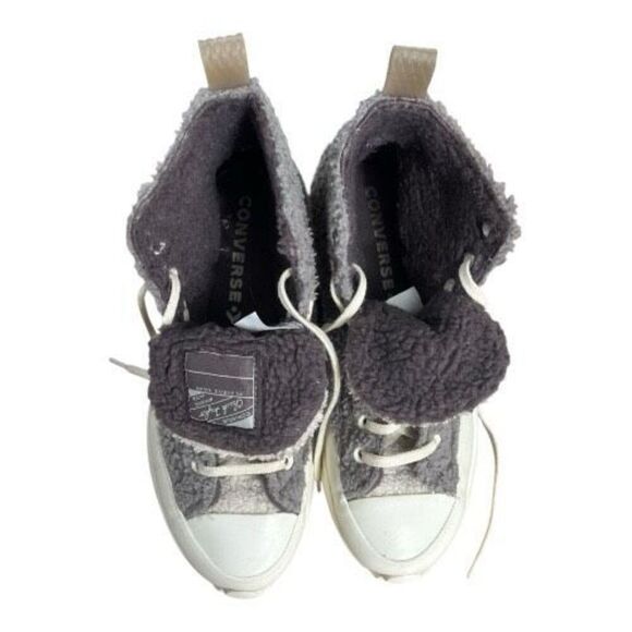 Converse Run Star Hike High Grey Sherpa Vapor Mauve Shoes 172202C Size M/8 W/9.5 - Picture 7 of 11